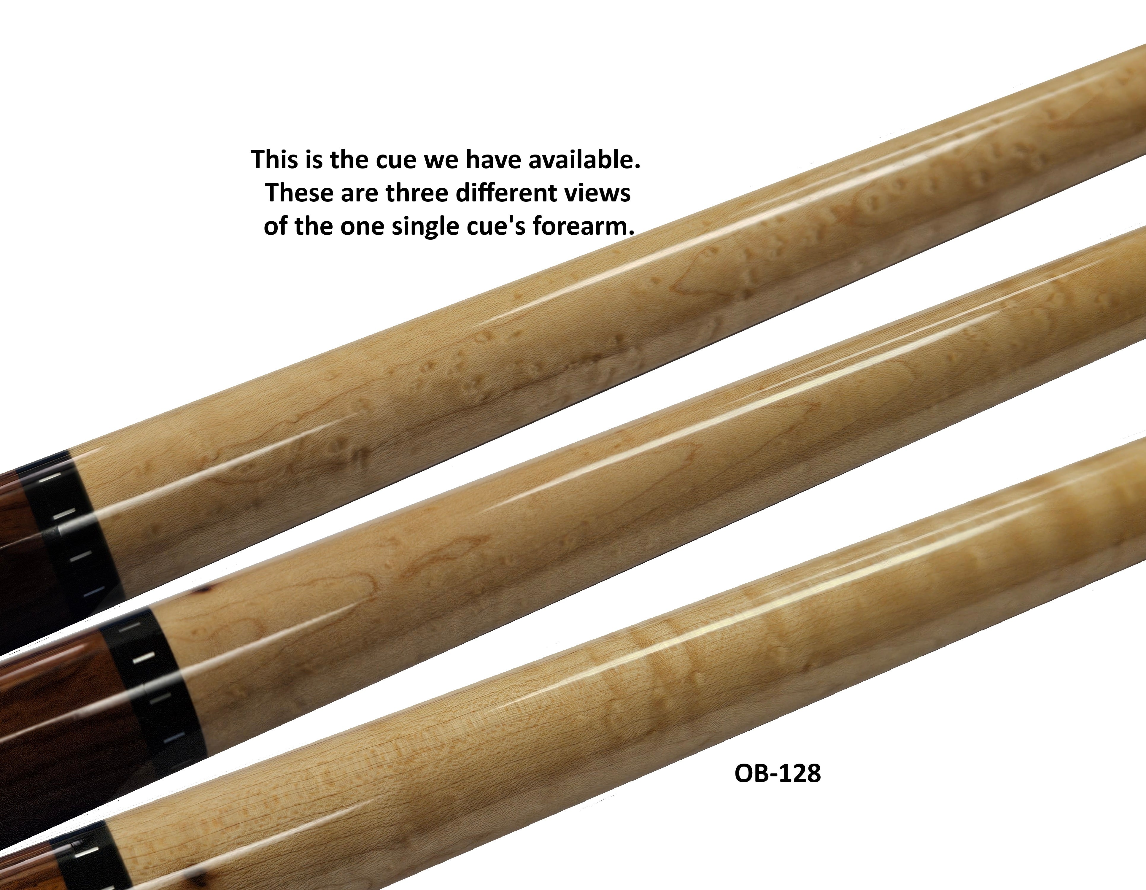 OB-128 Pool Cue (w/ OB+ Pro Shaft); Discount Clearance Due to a Few Pock Damages