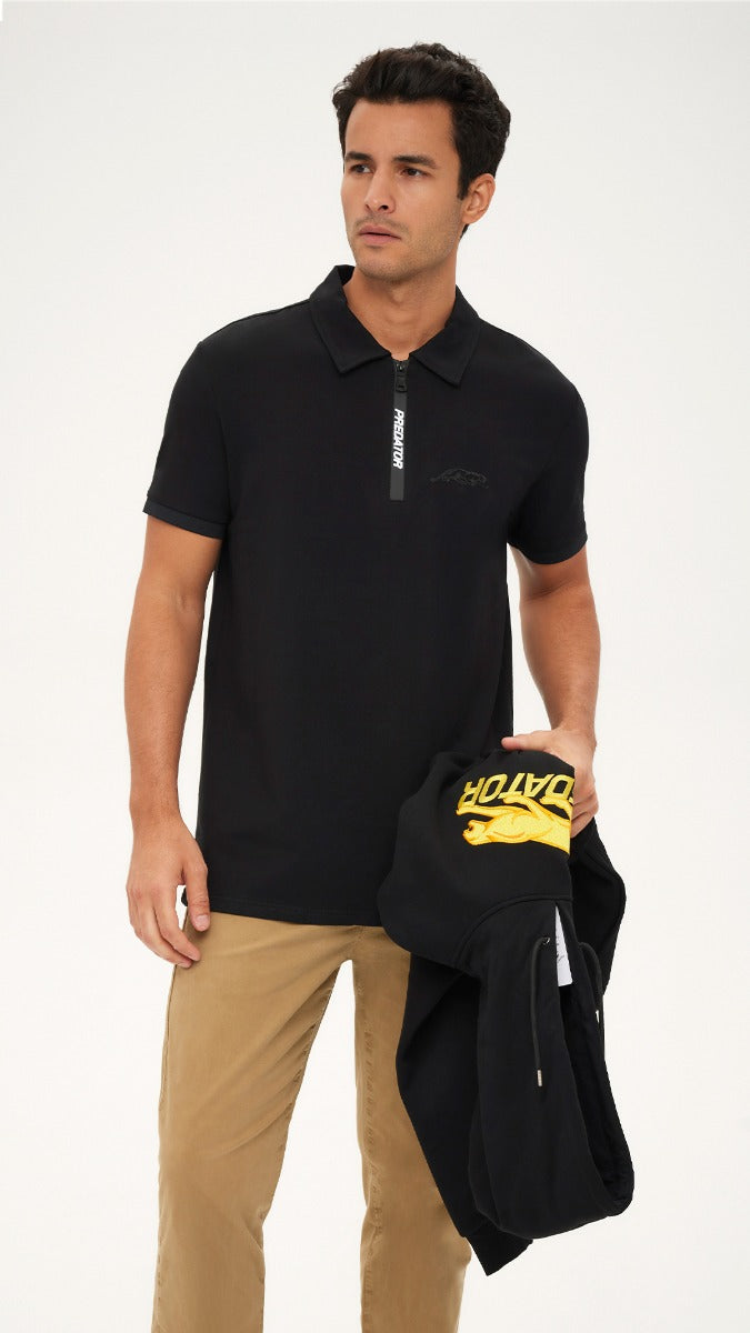 Predator Black Polo with Zipper