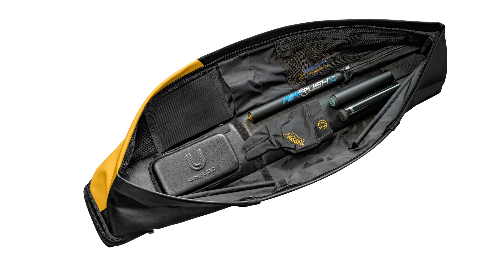 Predator Urbain Black/Yellow Hard Pool Cue Case - 3 Butts x 5 Shafts