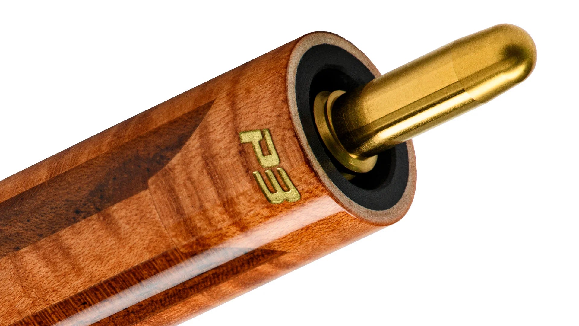 Predator P3 Aura Golden Stained Curly Maple & Bocote Pool Cue - Lizard Grain Leather Wrap