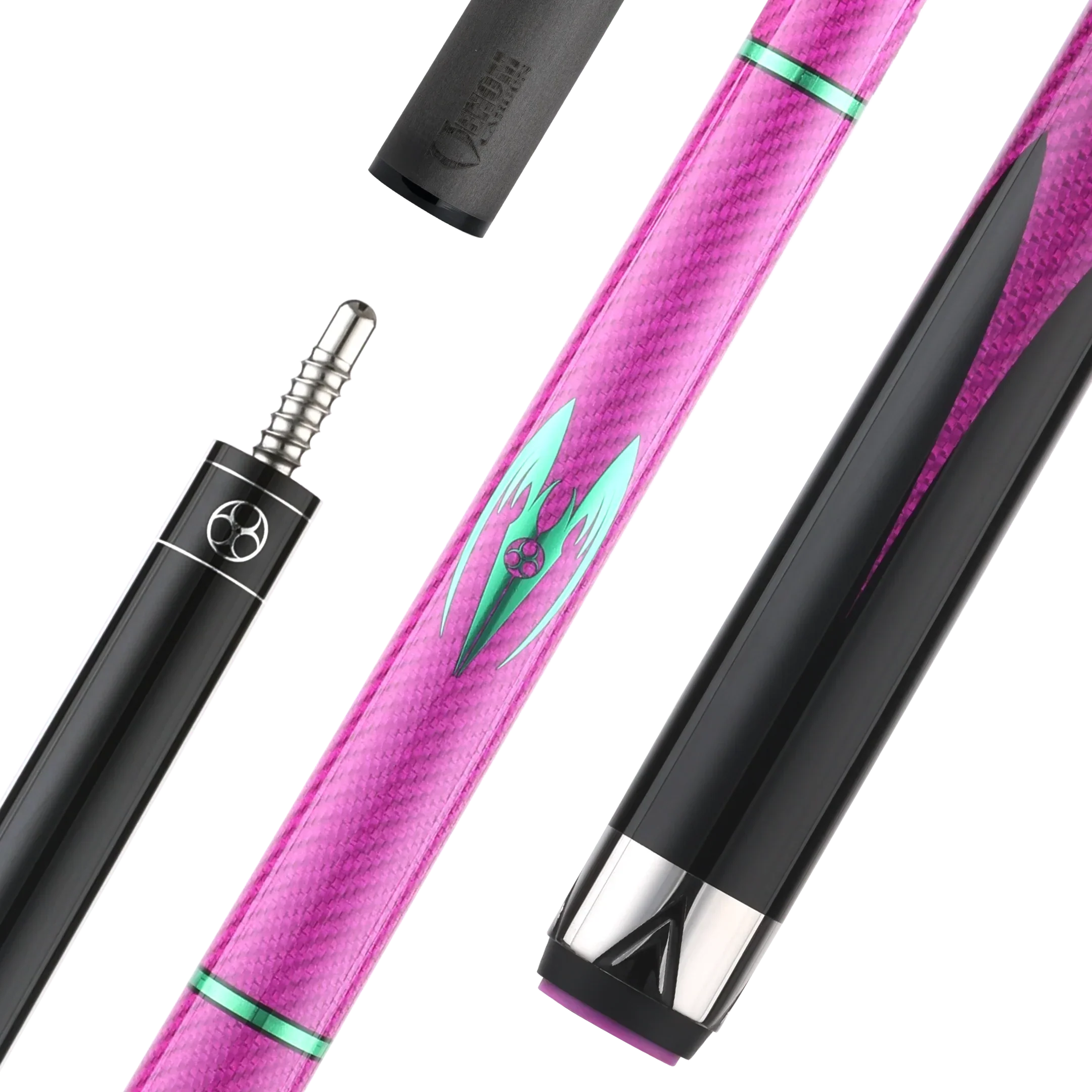 Poison Maelith Pool Cue with Carbon Fiber Shaft - Pink/Black - No Wrap
