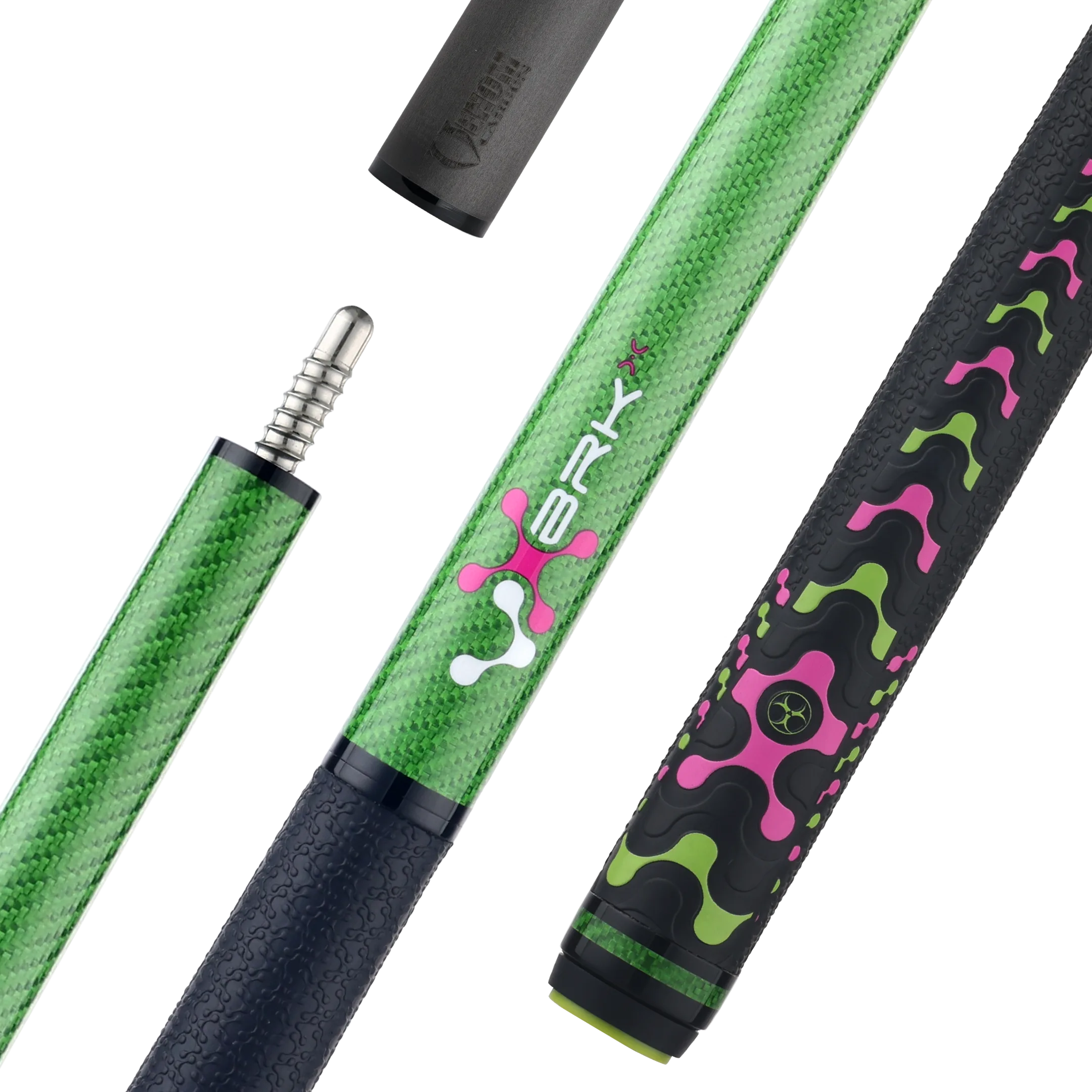 Poison VX Jump/Break Cue with Venom Carbon Fiber Shaft - Green/Pink