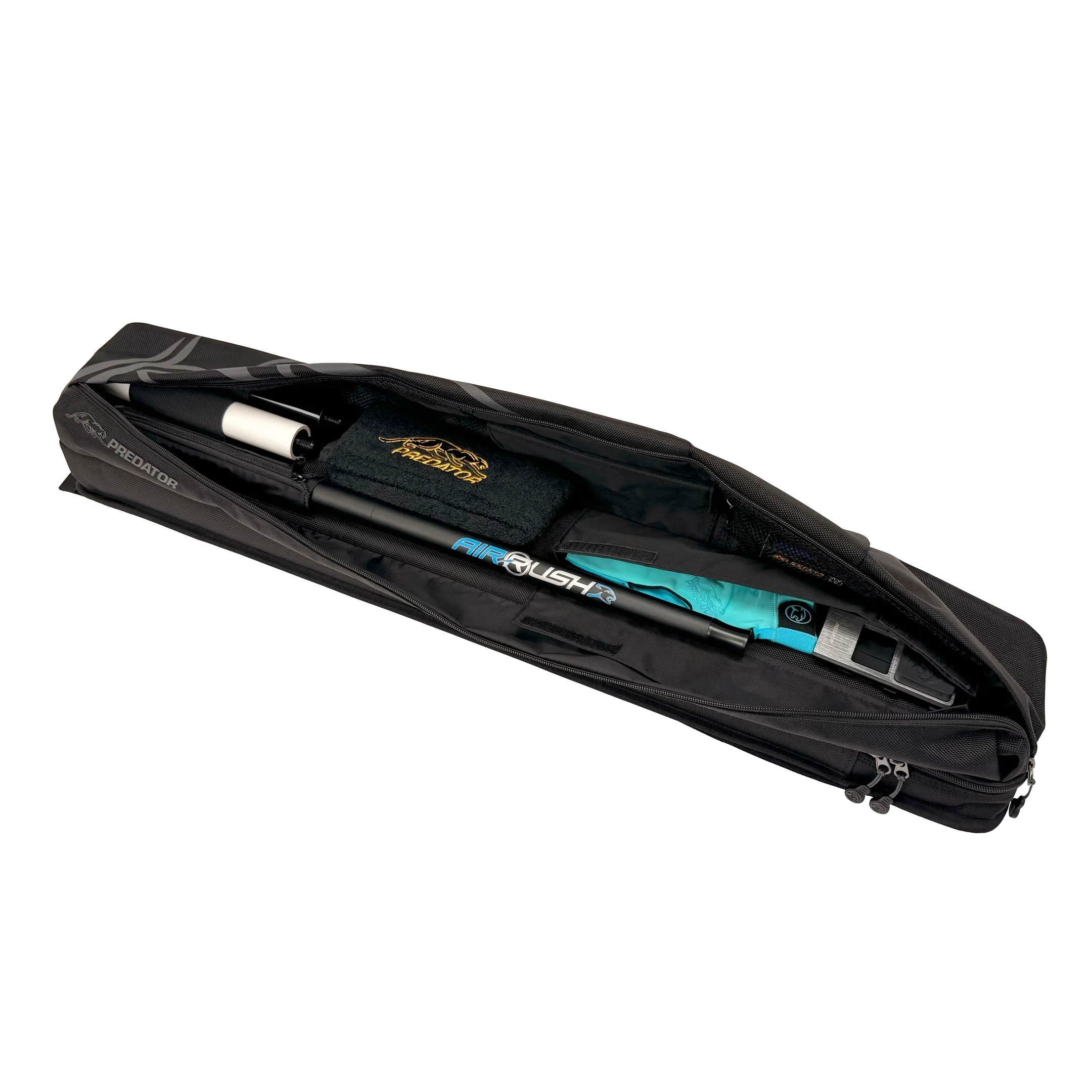 Predator Sport Backpack Pool Cue Case Hard - Black/Grey - 3 Butts x 5 shafts