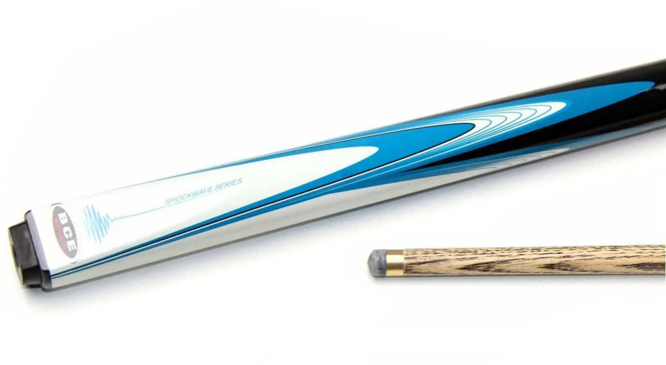 BCE Mark Selby Shockwave 2pc Snooker Cue - White & Blue