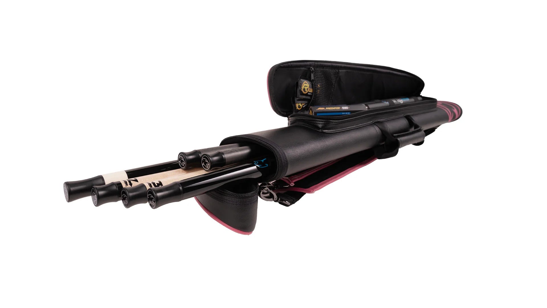 Predator Roadline Black/Pink Hard Pool Cue Case - 2 Butts x 4 Shafts