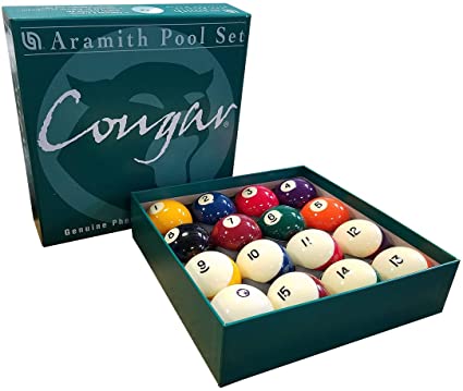 Aramith Cougar Pool Ball Set for Valley Pool Tables