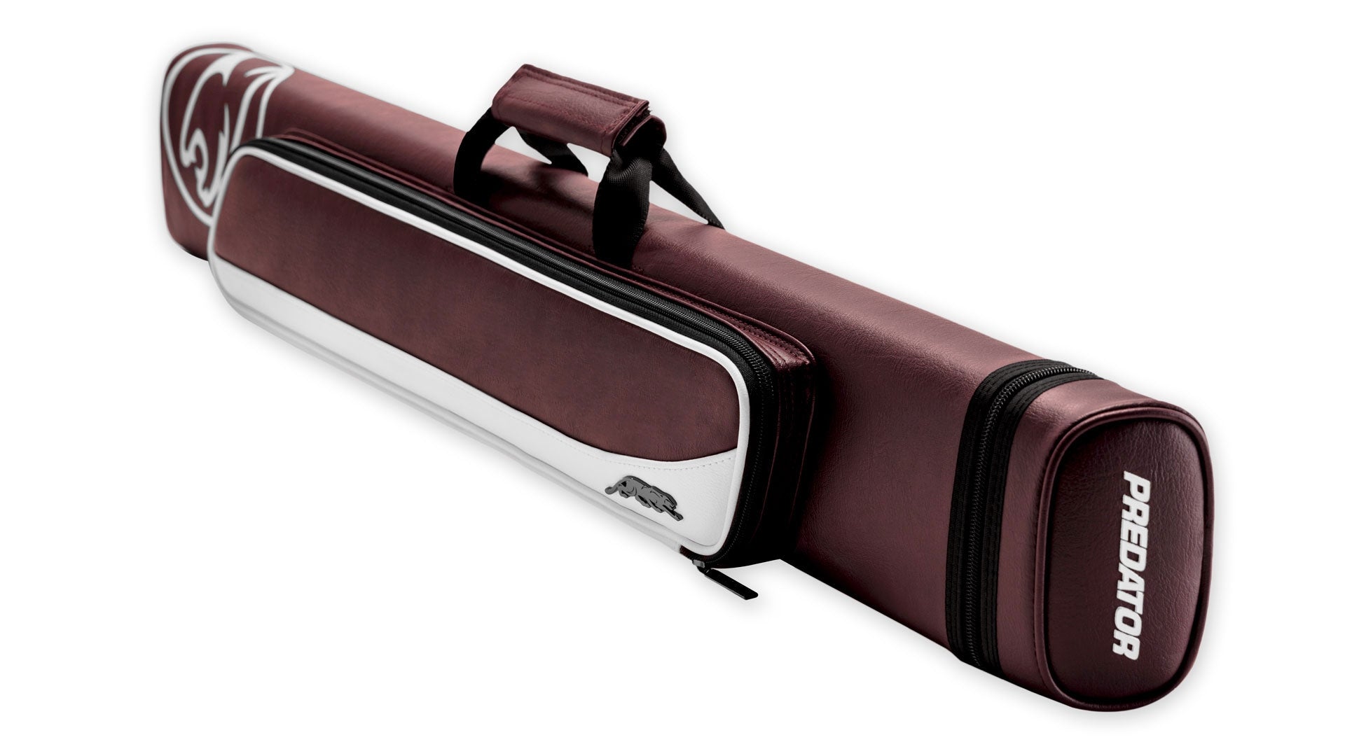 Predator Roadline Burgundy/White Hard Pool Cue Case - 2 Butts x 2 Shafts