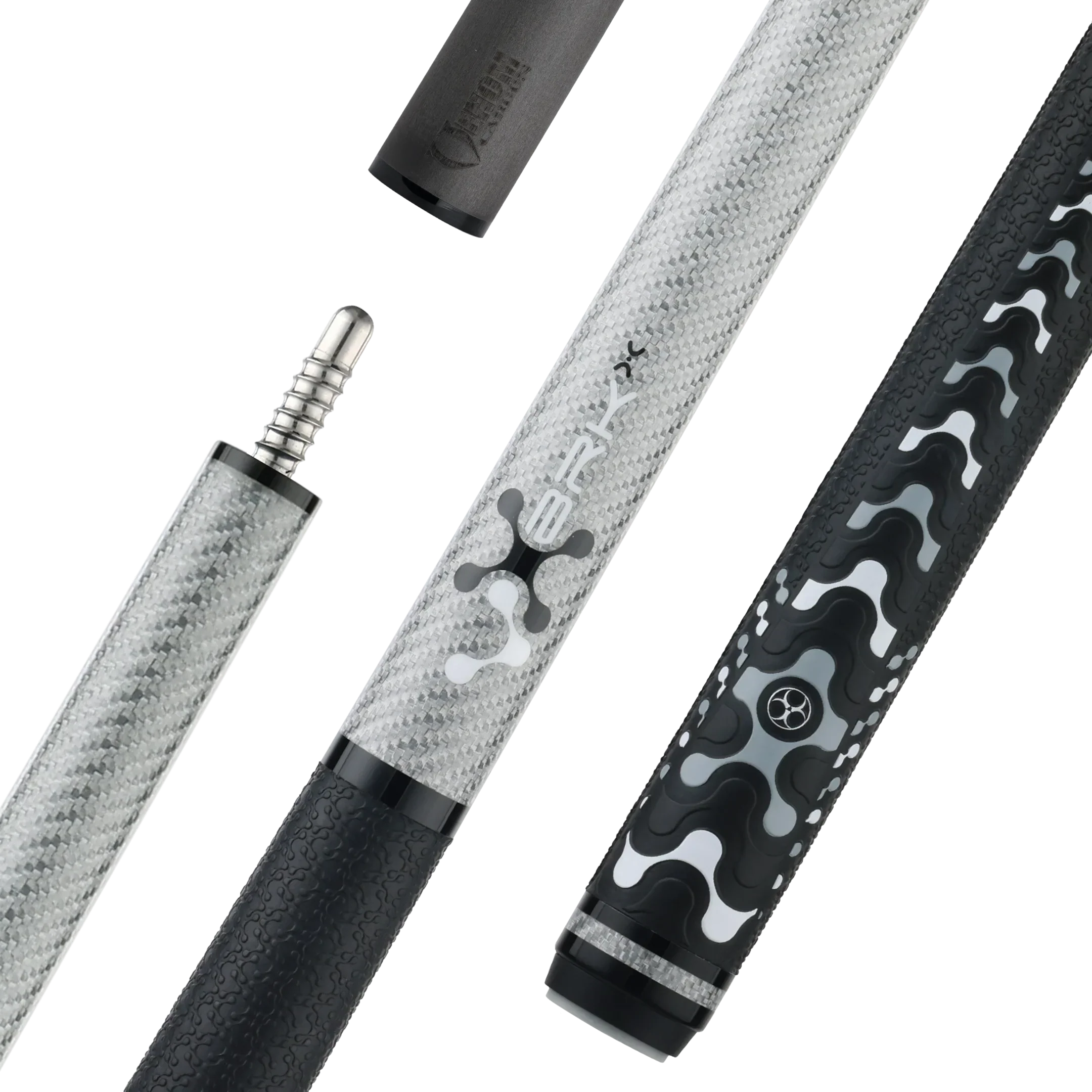 Poison VX Break Cue with Venom Carbon Fiber Shaft - Grey/Black