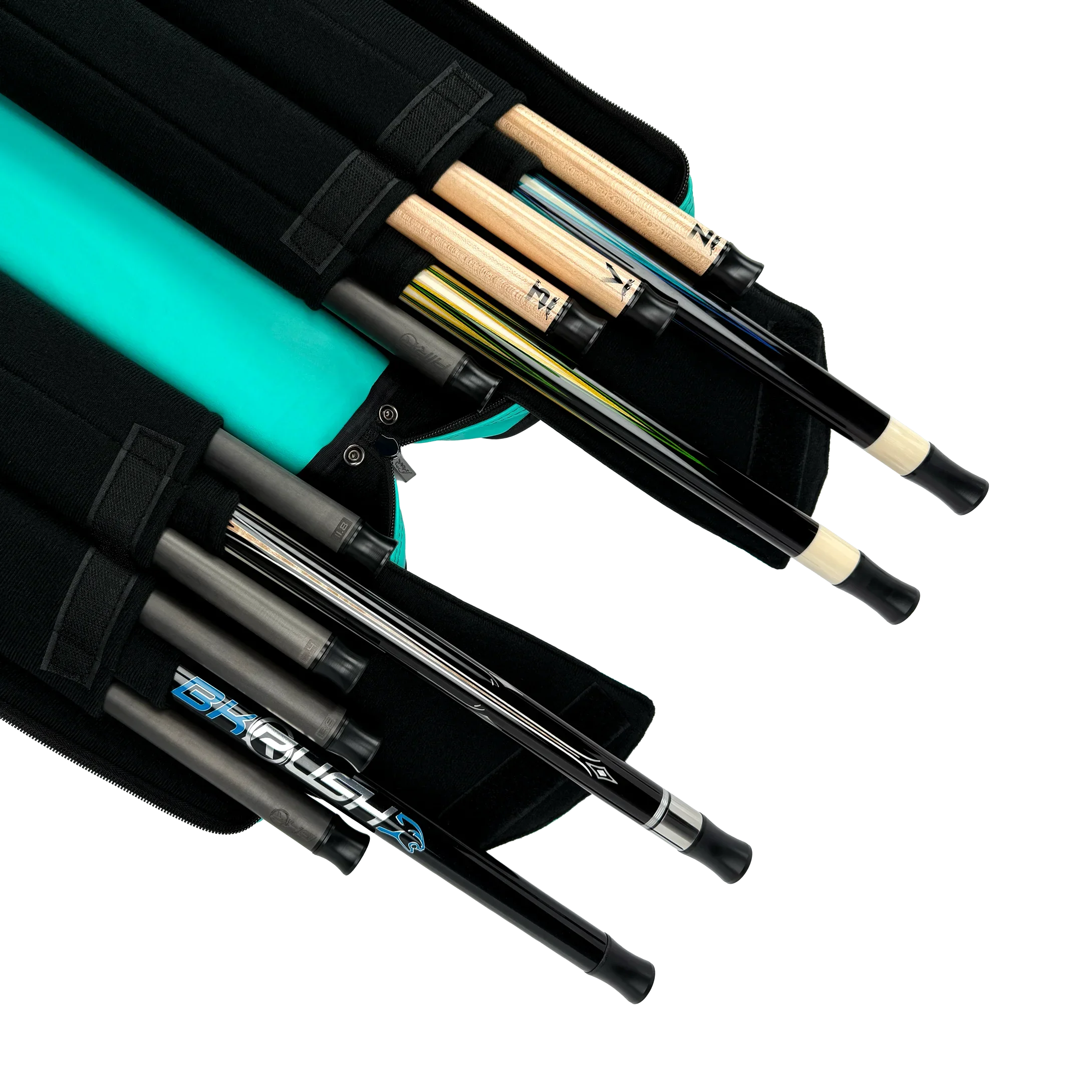 Predator Roadline Soft Pool Cue Case with Double Straps - Teal - 4 Butts 8 Shafts
