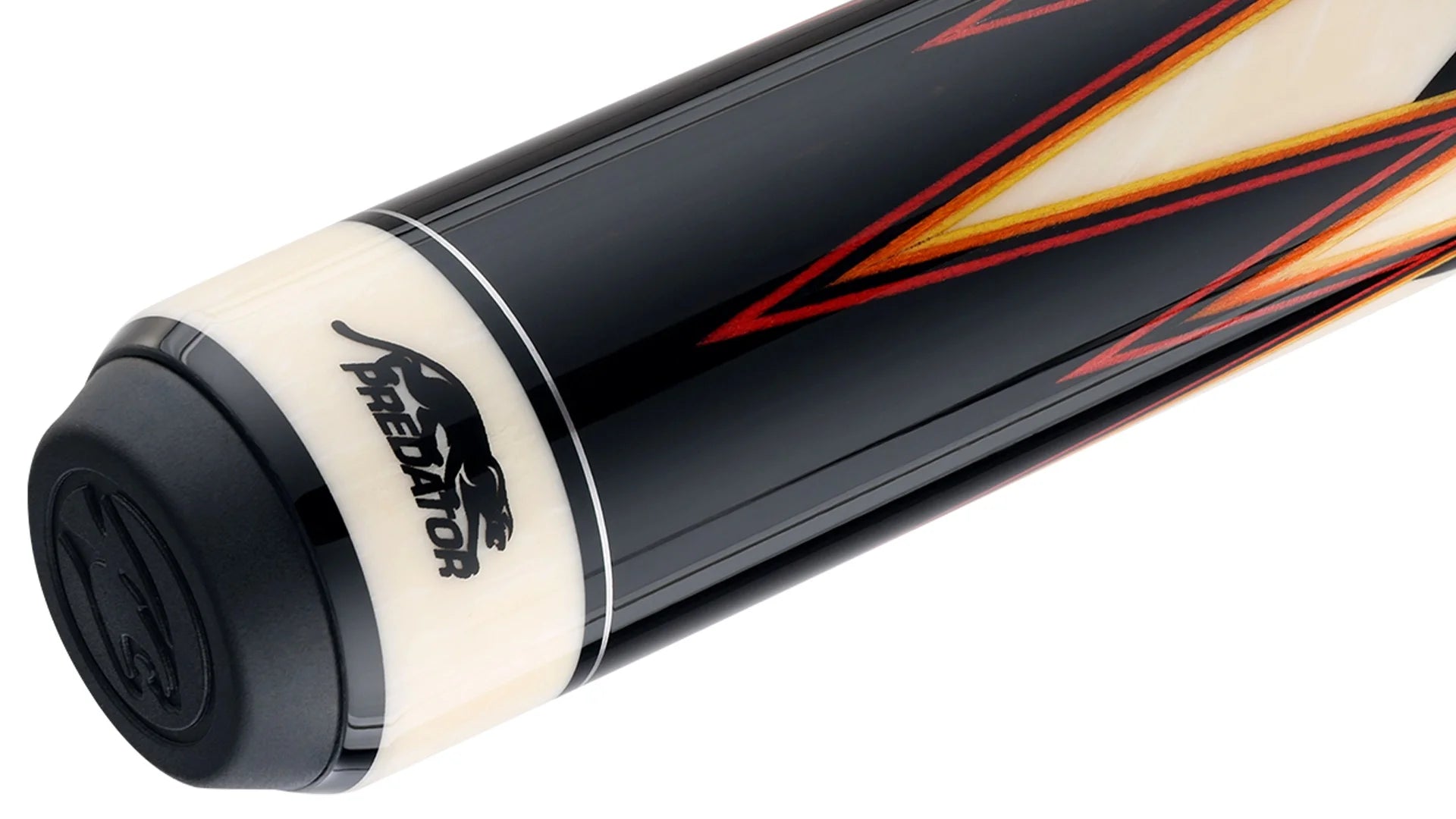 Predator LE Splice 16 Pool Cue - Ebony with Red/Orange Points - Leather Wrap (Butt Only)