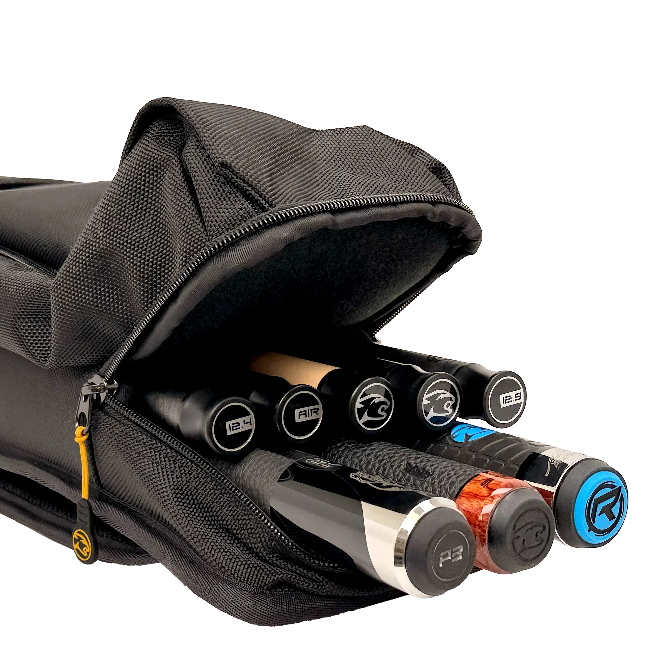 Predator Sport Backpack Pool Cue Case Hard - Black/Yellow - 3 Butts x 5 shafts