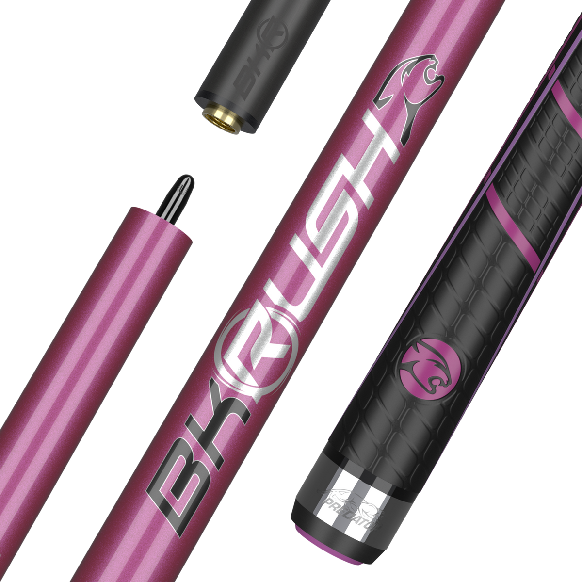 Predator BK Rush® Pink/Silver Break Cue - Sport Wrap